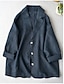 ieftine Bluze simple-sacou damă confortabil respirabil cu buzunar nasturi casual simplu birou stradă casual de zi cu zi cu un singur nasture croială lejeră cu mânecă lungă bluză de exterior bej bleumarin vară toamnă