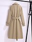 preiswerte Trenchcoats-Damen Trenchcoat Bequem Knöpfe Tasche Mode Modern Einfach Ausgehen Wochenende Doppelreihig Lang Umlegekragen Normale Passform Langarm Oberbekleidung Schwarz Khaki Herbst Winter