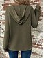 billige Teksturert hettegensere og sweatshirt-Dame Bluse Helfarge Stilfull Fritid Langermet Med hette Vanlige topper Daglig Knapper Svart Militærgrønn Navyblå Blå Brun Vår Høst Vinter