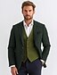 voordelige tweedblazer-heren tweed blazer wol visgraat blazer bruin groen grijs retro kantoor standaard pasvorm enkelrijs twee knopen