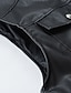 cheap Men&#039;s Vest-Men&#039;s Vest Gilet Faux Leather Vest Outdoor Daily Fashion Casual Spring Fall Zip Up Pocket PU Leather Comfortable Plain Zipper Crew Neck Regular Fit Black Brown Vest