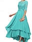 preiswerte Teelänge-A-Linie Brautmutterkleid Elegant Einfach U-Boot-Ausschnitt Asymmetrisch Polyester Halbarm mit Einfarbig 2025