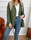 levne Trench Coaty-Dámské Trenčkot Zahřívací Pohodlné Zip Kapsy Módní Venkovní Bez vzoru Jdeme ven Víkend Zip Standardní Kapuce Běžný Dlouhý rukáv Svrchní oděvy Černá Bílá Armádní zelená Podzim Zima