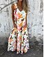 abordables Vestidos florales-Mujer Vestido maxi Vestido de una línea Vestido lencero Vacaciones Casual Boho Exterior Noche Ajuste regular Floral Sin Mangas Escote en Pico Azul Piscina Albaricoque Beige Verano