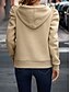 preiswerte Einfache Oberteile-Damen Kapuzenpullover Einfach Lässig Langarm Mit Kapuze Normale Oberteile Straße Alltagskleidung Schwarz Rosa Wein Blau Beige Herbst Winter