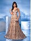 ieftine albastru-Rochii A-Line pentru Quinceanera Rochie Elegantă Formală pentru Nuntă Lungime de Pardoseală Fără Mâneci Gât în V Poliester cu Plisaje