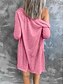 abordables Abrigos &amp; Trench-Mujer Chaqueta casual Transpirable Cómodo Bolsillo Casual Plano Vacaciones Calle Casual Ropa Cotidiana Botonadura Simple Largo Escote en Pico Ajuste regular Manga Larga Ropa de calle Negro Blanco Rosa