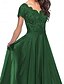 economico Lunghezza del pavimento-Abito madre della sposa in A-Line elegante a cuore lunghezza totale poliestere maniche corte con pieghe