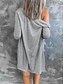 abordables Abrigos &amp; Trench-Mujer Chaqueta casual Transpirable Cómodo Bolsillo Casual Plano Vacaciones Calle Casual Ropa Cotidiana Botonadura Simple Largo Escote en Pico Ajuste regular Manga Larga Ropa de calle Negro Blanco Rosa