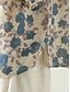 abordables Camisas-Mujer Camisas de algodón y lino Floral Básico Casual Manga 3/4 Cuello Barco Tops regulares Diario Estampado Azul Piscina Verano