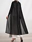 abordables Longueur du plancher-Robe cape A-Line Mère de la mariée Élégante Col bateau Cristaux Longueur au sol Manches longues avec broderie en dentelle