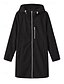 お買い得  アクティブジャケット-女性用 トレンチコート 保温 快適 ジッパー ポケット ファッション 平織り ストリート お出かけ ジッパ－ ロング フード付き レギュラー 長袖 アウターウェア ブラック ピンク スカイブルー 秋 冬
