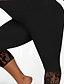 baratos Esportes Plus Size e Gravidez-Mulheres leggings de pilates Legging Capri calças esportivas Renda Leve Pilates Academia Corrida Legging Capri Côr Sólida Preto Tamanho Grande Esportes Roupas Esportivas Micro-Elástica
