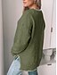 billige Solide farver-Dame Bluse Afslappet Blødt Ren farve Rillet Rund hals Patchwork Strikket Langærmet Almindelige toppe Strikke udendørs Daglig Weekend Grøn Kakifarvet Efterår Vinter