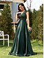 economico BLU-Abiti Quinceanera A-Line Abito Elegante Formale per Matrimonio Lunghezza Piena Senza Maniche a V Satin con Paillettes