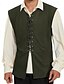 billige Gilets-Herre Vest Gilet udendørs Daglig Årgang Forår Efterår Blondér Polyester Bekvem Vanlig V-hals Regulær Mørkebrun Sort Rød Lysebrun Vest