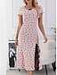 abordables Chemises de nuit et nuisettes pour femmes-Femmes Chemise de Nuit Occasionnel Confort Cœur Maison Quotidien Manche Courte Col en V Blanche Rose Claire Violet Gris Été Printemps Automne Coupe régulière