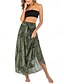 baratos Saias de Férias-Mulheres Casual Boho Longo Cintura Alta Saias Floral Imprimir Micro-Elástica Férias Feriado Azul Preto Laranja Verde Verão