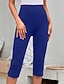 abordables Leggings unis-Femmes Pantalon capri Leggings Leggings confortables Streetwear Occasionnel Longueur mollet Naturel Uni Taille Élastique Confortable Extérieur Extérieur Athleisure Fête Chameau Vin Gris Noir Été