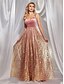 tanie różowy-Sukienki A-Line na Quinceanera Elegancka Sukienka Formalna Ślubna Długość Do Podłogi Bez Rękawów Serce Poliester z Faldami