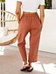 economico Pantaloni a gamba dritta-Per donna Pantaloni in cotone e lino Pantaloni Eleganti Streetwear Casual Lunghezza intera Naturale Semplice Tasca Design con Coulisse Elastica Comodo All&#039;aperto Confortevole Ferie Abbigliamento