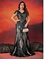 cheap BLUE-A-Line Plus Size Dresses Elegant Curve Dress Formal Wedding Floor Length Short Sleeve V Neck Sequined with Sequin 2025