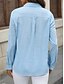 voordelige Overhemden-Dames Katoenen linnen overhemden Effen Kleur Elegant Stijlvol Basic Lange mouw Overhemdkraag Normale tops Dagelijks Knop Zak Zwart Wit Blozend Roze blauw Zomer