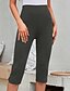 abordables Leggings unis-Femmes Pantalon capri Leggings Leggings confortables Streetwear Occasionnel Longueur mollet Naturel Uni Taille Élastique Confortable Extérieur Extérieur Athleisure Fête Chameau Vin Gris Noir Été