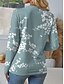 abordables Camiseta floral-Camiseta para mujer de cuello redondo de manga larga tunic floral gráfico plantas vintage elegante casual tops regulares print diario fin de semana azul azul polvoriento púrpura verde verano