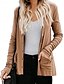 billige Frakker &amp; Trench Coats-Dame Casual jakke Åndbart Bekvem Knapper Lomme Afslappet Vanlig Ferierejse Gade Afslappet Dagligdagstøj Enradet Normal V-hals Regulær Langærmet Overtøj Hvid Lyserød Kakifarvet Sommer Forår