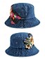 abordables Sombreros de mujer-Sombrero de pescador de mezclilla bordado para mujer: diseño floral, elegante sombrero de verano, perfecto para actividades al aire libre, playa y ropa informal.