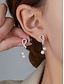 baratos Brinco Feminino-Brincos de pérolas artificiais femininas com design em forma de lágrima e strass, elegante estilo dourado pendurado, adequados para deslocamento diário, escritório, casamento, festa e noite