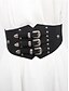 billige Kvinders bælte-Bred elastisk taljebælte til kvinder med tredobbelte vintagespænder – gotisk korsetbælte i imiteret læder til kjoler og kostumer