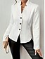 abordables Blazers et Costumes-Femmes Blazer Respirant Confortable Avec Poches Occasionnel Uni Bureau Rue Occasionnel Tenue quotidienne Simple Boutonnage Régulier Col montant Coupe régulière manche longue Vêtements d&#039;extérieur