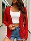 abordables Manteaux &amp; trenchs-Femmes Veste Décontractée Confortable Respirant Tricot Occasionnel Uni Vacances Rue Occasionnel Tenue quotidienne Ouvert devant Court Sans Col Coupe régulière manche longue Vêtements d&#039;extérieur Noir