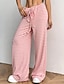 abordables Pantalon droit-Femmes Slacks Pantalons Streetwear Occasionnel Longueur complète Naturel Rayé Conception à cordon élastique Confortable Extérieur Extérieur Vacances Fête Brun / Blanc blanc / bleu Noir et blanc Noir