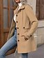 voordelige Winterjassen-Dames Winterjas Jas Houd Warm Comfortabel Knop Modieus Effen Vakantie Casual / Dagelijks Enkele rij knopen Lang Strijkijzer Normale pasvorm Lange mouw bovenkleding Khaki Herfst Winter