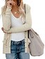 billige Frakker &amp; Trench Coats-Dame Casual jakke Åndbart Bekvem Knapper Lomme Afslappet Vanlig Ferierejse Gade Afslappet Dagligdagstøj Enradet Normal V-hals Regulær Langærmet Overtøj Hvid Lyserød Kakifarvet Sommer Forår