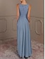 preiswerte Mamas Kleidersets-Zweiteilig Kleid-Sets Bodenlang Kleid für Hochzeitsgäste Brautmutterkleid Ärmellos Quadrathals Elegant Einfach Formell Hochzeitsgast Formeller Abend Chiffon mit Einfarbig
