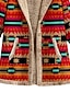 baratos jaquetas sherpa-Mulheres Casaco de lã Casaco Casaco com capuz Manter Quente Confortável Zíper Bolsos Moda Moderno Casual Geométrica Para Noite Final de semana Zíper Padrão Com Capuz Normal Manga Longa agasalhos
