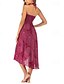 baratos Saias de Férias-Mulheres Casual Boho Longo Cintura Alta Saias Floral Imprimir Micro-Elástica Férias Feriado Azul Preto Laranja Verde Verão
