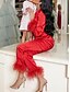 preiswerte Damen Schlafoberteile und -unterteile-Damen Schlafanzug Set Lässig Komfort Einfarbig Elastischer Bund Feder Hemd Hose Heim Täglich Langarm Hemdkragen Schwarz Weiß Rosa Rote Blau Sommer Frühling Herbst Normale Passform