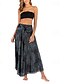 baratos Saias de Férias-Mulheres Casual Boho Longo Cintura Alta Saias Floral Imprimir Micro-Elástica Férias Feriado Azul Preto Laranja Verde Verão