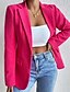 preiswerte Blazer &amp; Anzüge-Damen Blazer Bequem Tasche Knöpfe Mode Einfach Büro Büro / Karriere Einreihig Regulär Umlegekragen Normale Passform Langarm Oberbekleidung Schwarz Rosa Rosenrot Herbst Winter