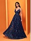 baratos Semi-formal / Cocktail-Vestidos de Quinceanera A-Line Vestido Elegante Formal Casamento Comprimento de Chão Sem Mangas Decote V Poliéster Costas Nuas com Pregas