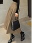 baratos Saias Formais-Mulheres Moda Casual Longo Cintura Alta Saias Tecido Bolsos Micro-Elástica Diário Rua Preto Verde Tropa Cáqui Verão