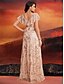 abordables Champagne-Robes de quinceanera en forme A Robe élégante Robe de mariage formelle longueur sol manches courtes col en V sequins dos en V avec sequins