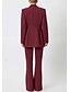 voordelige Damespakken-Dames 2-delige pakken Formeel Bruiloft gast Elegant minimalistische Casual Lange mouw Tot de grond Piek revers Enkele rij knopen