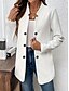 abordables Blazers et Costumes-Femmes Blazer Confortable Respirant Boutons Occasionnel Uni Bureau Rue Occasionnel Tenue quotidienne Simple Boutonnage Régulier Col montant Coupe régulière manche longue Vêtements d&#039;extérieur Noir