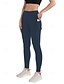 ieftine Sporturi Plus Size și Sarcină-Pentru femei colanți pilates Jambiere Capri Pantaloni sport Buzunare Ușor Pilates Sală de fitness Alergat Pantaloni Culoare solidă Bleumarin Negru Roz Mărime Plus Sport Îmbrăcăminte de Sport 